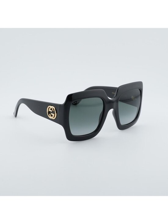 Gucci GG0053S 001 Sunglasses Black Square Frame, Grey Gradient Lenses main image 12